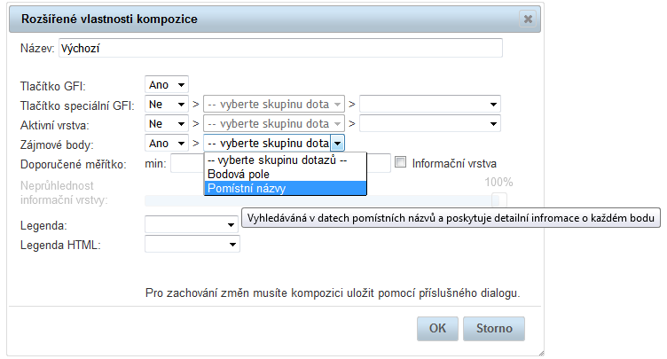 Rozšířené vlastnosti kompozice